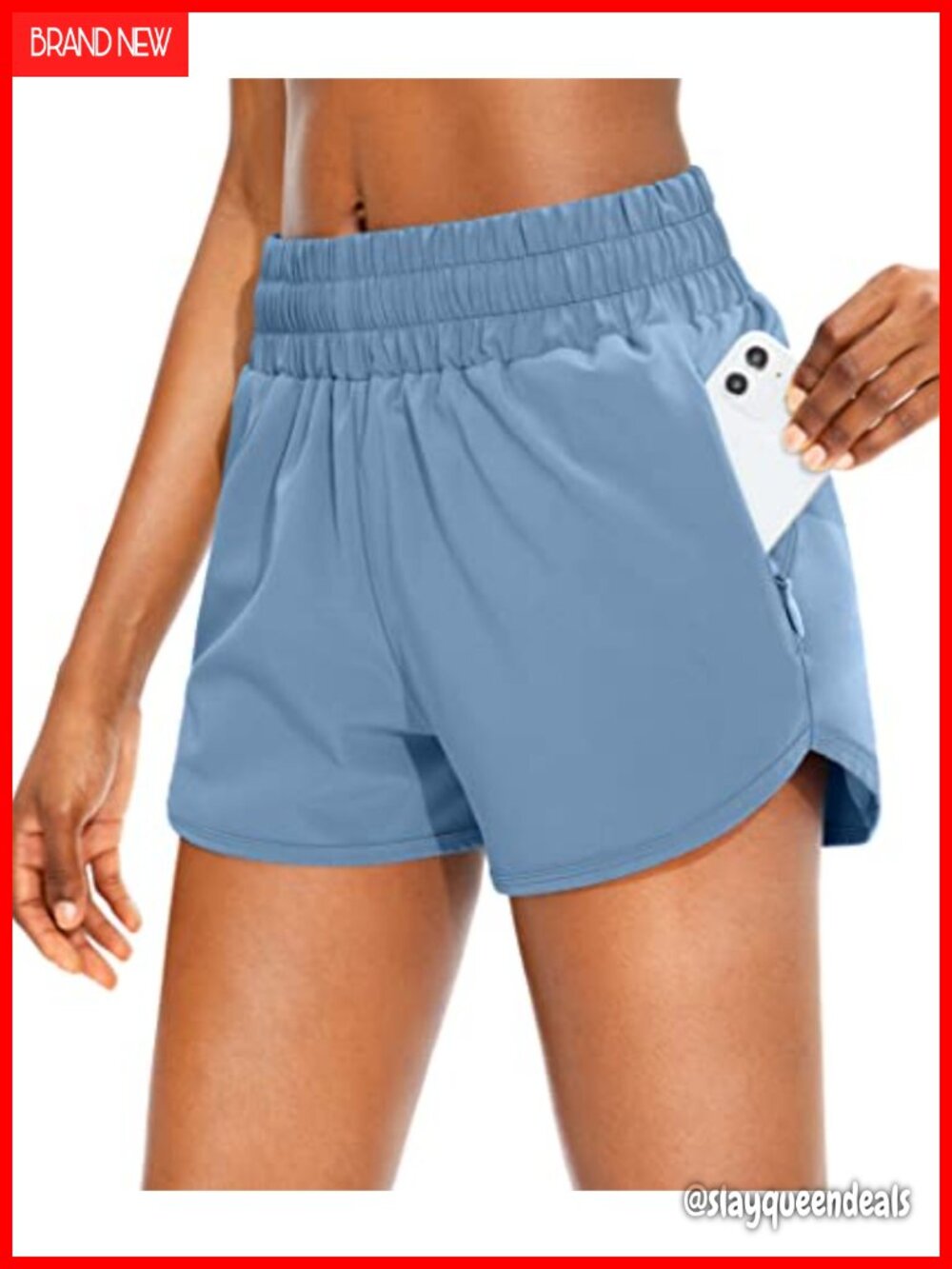 Athletic Running Shorts with Zipper Pockets High Waisted Quick-Drying Workout
